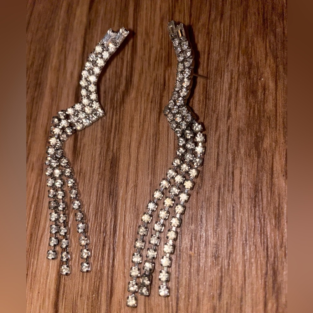 Vintage Rhinestone Dangling Earrings